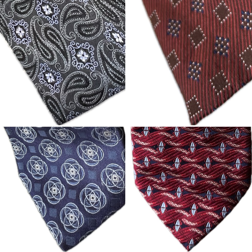 👔4️⃣Bundle of 4 Silk Neck Ties / Neckties by John W. Nordstrom—Standard Length - Picture 7 of 15